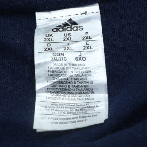 adidas Men’s Blue France Logo Pullover Sweatshirt 2XL