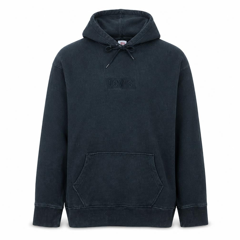 Levi's Mens Black Pullover Hoodie L Fleece Logo Sweatshirt