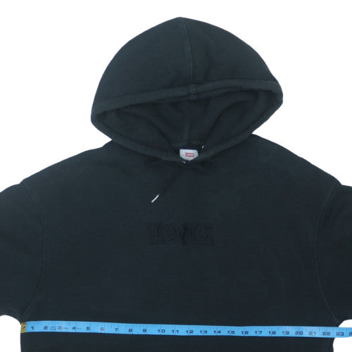 Levi's Mens Black Pullover Hoodie L Fleece Logo Sweatshirt