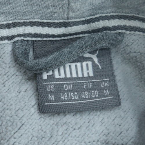 Puma Men's Grey Full Zip Hoodie M Graphic Logo Sportswear