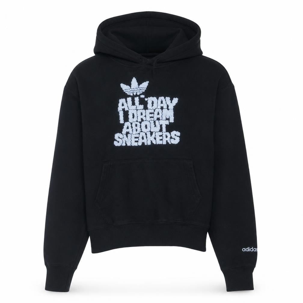 Adidas Womens Black XS Pullover Hoodie 'All Day I Dream About Sneakers'