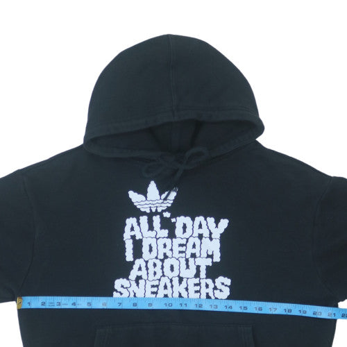 Adidas Womens Black XS Pullover Hoodie 'All Day I Dream About Sneakers'