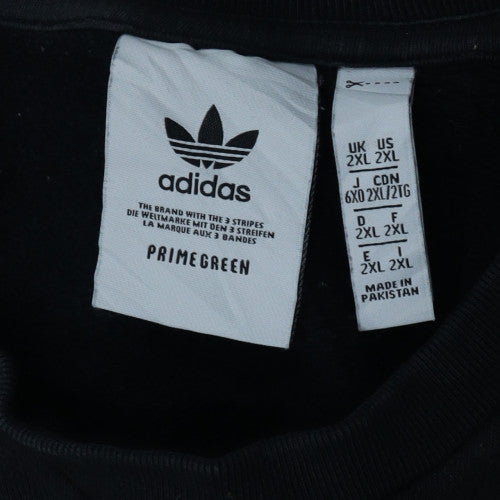 adidas Men's Black 2XL Crew Neck Fleece Pullover Sweatshirt