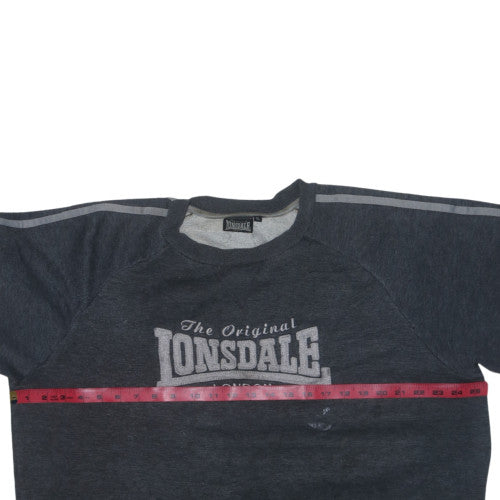 Lonsdale Men's Grey XL Pullover Sweatshirt Crew Neck Logo Sports Top