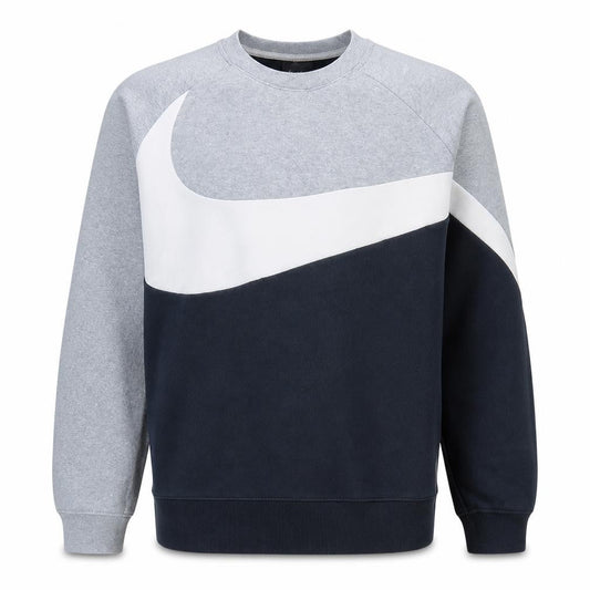 Nike Men's Grey Black XL Pullover Crew Neck Logo Sweatshirt