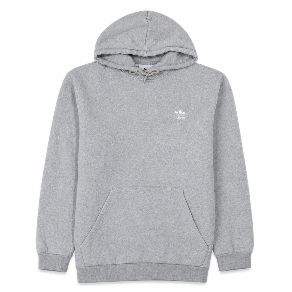 Adidas Men's Grey Pullover Hoodie L Regular Fit Fleece Sweatshirt