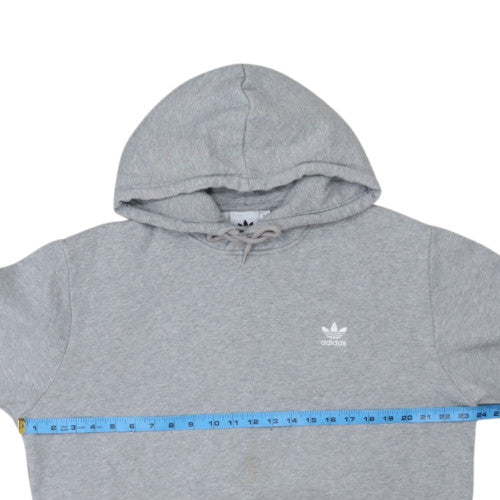 Adidas Men's Grey Pullover Hoodie L Regular Fit Fleece Sweatshirt