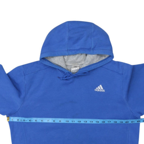 Adidas Women Blue Pullover Hoodie M Lined Casual Sportswear