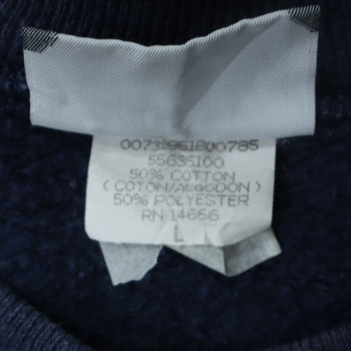 Lee Men's Blue 90s Cleveland Indians Champion Pullover Sweatshirt L