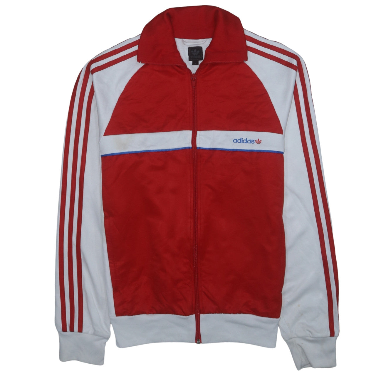 Adidas Men's Red White Full Zip Retro Sports Sweatshirt M