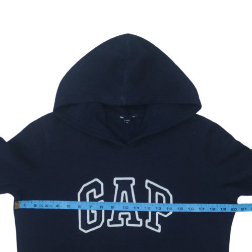 GAP Womens Navy Blue Pullover Hoodie Medium Cotton Blend Logo