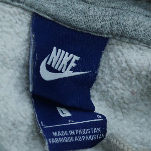 Nike Women’s Grey Pullover Hoodie L Cotton Blend Kangaroo Pocket