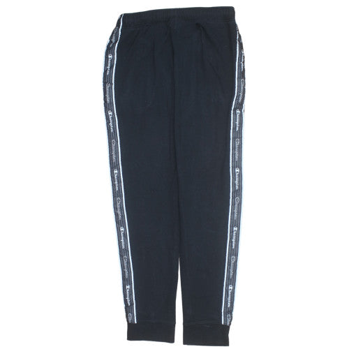 Champion Men's Black Jogger Trousers M Elastic Waist Side Stripe