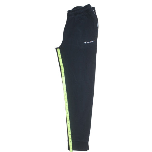 Champion Men's Black Jogger Trousers M Elastic Waist Side Stripe