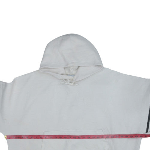 Adidas Men's White XL Pullover Hoodie with Logo and 3 Stripes