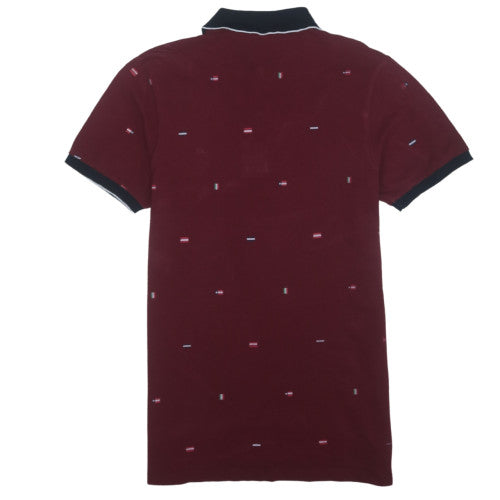 Tommy Hilfiger Men's Red XL Cotton Logo Collared Short Sleeve Polo Shirt