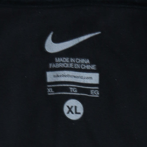 Nike Men's Black XL 1/2 Zip Hooded Sweatshirt Cotton Fleece