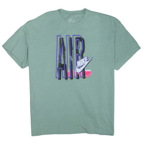 Nike Men's Green AIR Graphic T-Shirt XXL Cotton Crew Neck