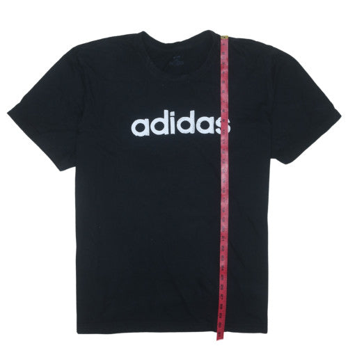 Adidas Men's Black 3XL Sports Logo Crew Neck Cotton T-Shirt