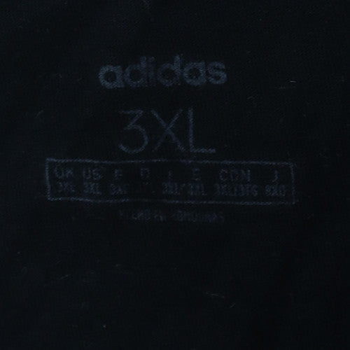 Adidas Men's Black 3XL Sports Logo Crew Neck Cotton T-Shirt