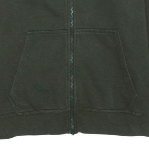 Nike Women Green Full Zip Hoodie L Cotton Blend Logo Casual