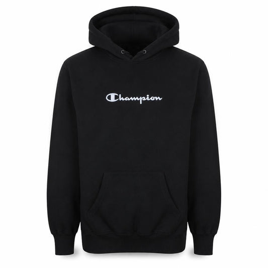 Champion Men's Black Pullover Hoodie M Regular Fit Fleece Logo