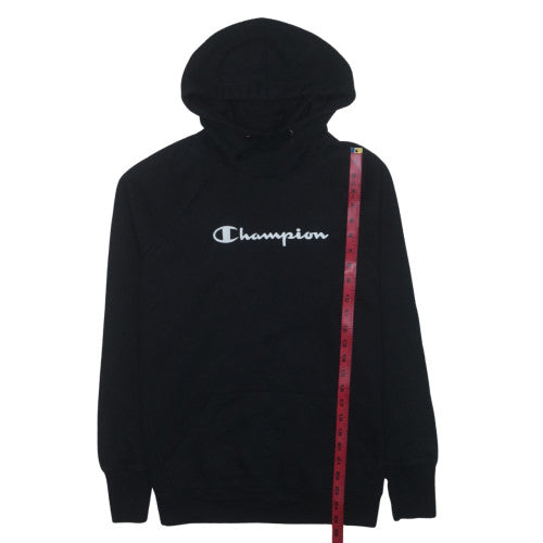 Champion Men's Black Pullover Hoodie M Regular Fit Fleece Logo