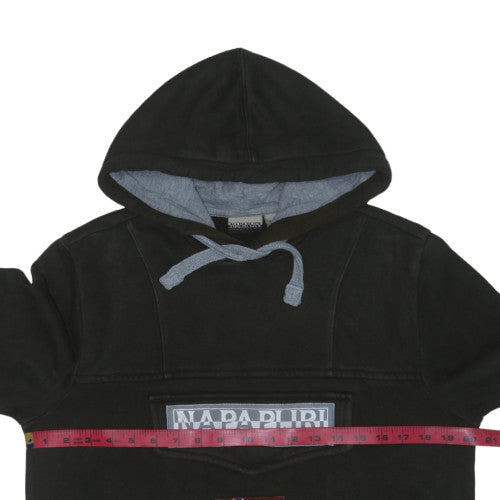 Napapijri Men's Black Pullover Hoodie Medium Fleece Logo