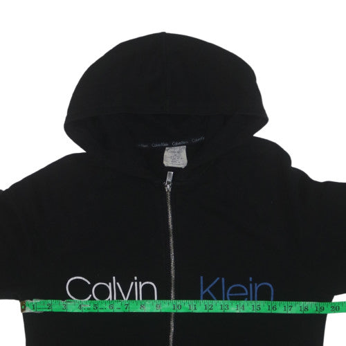 Calvin Klein Mens Black Full Zip Hoodie Size M Cotton Blend
