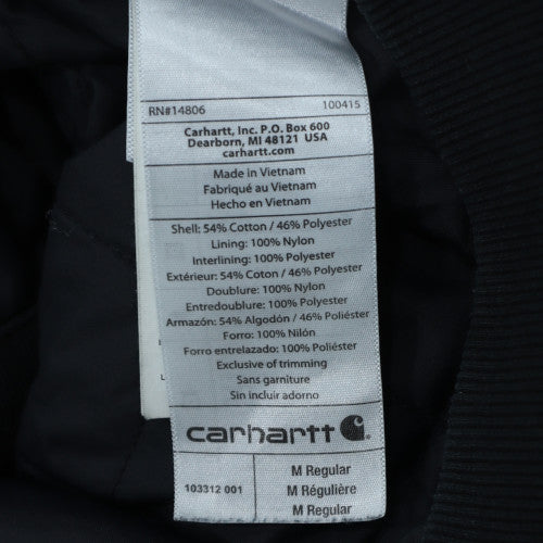 Carhartt Men Black Full Zip Hooded Hoodie M Heavyweight Lined