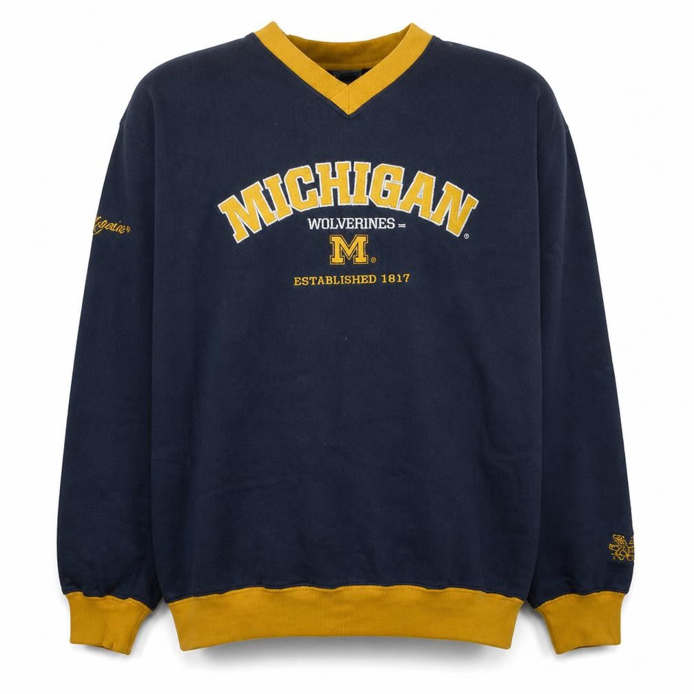 Lee Sport Men’s Blue Michigan Wolverines XL V-Neck Sweatshirt