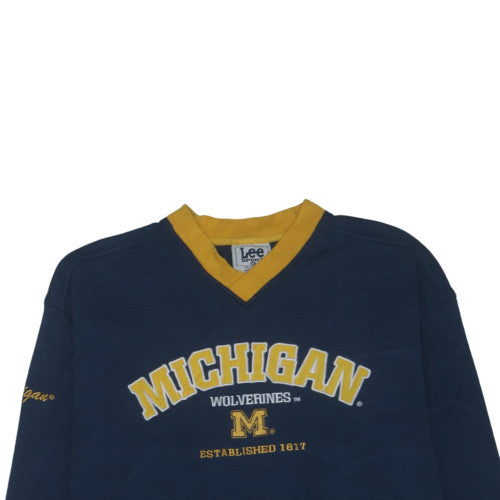 Lee Sport Men’s Blue Michigan Wolverines XL V-Neck Sweatshirt