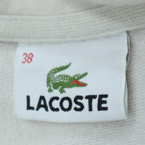 Lacoste Women's Beige Full Zip Sweatshirt Size 10 Logo Detail