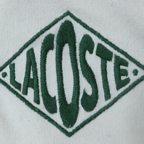 Lacoste Women's Beige Full Zip Sweatshirt Size 10 Logo Detail