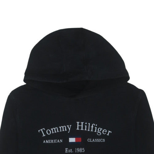 Tommy Hilfiger Boys Black Pullover Hoodie Size 164 Logo Classic Style