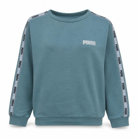Puma Womens Blue Crew Neck Pullover Sweatshirt M Casual Logo Lined