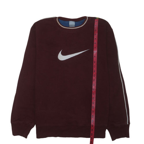 Nike Men’s Brown L Pullover Fleece Sweatshirt Crew Neck Logo Sports Top
