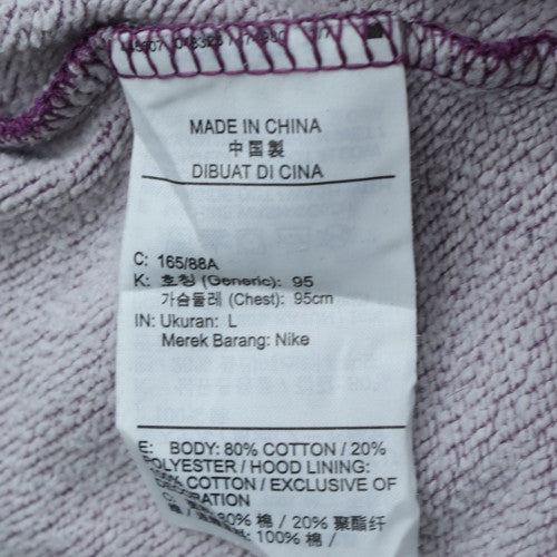 Nike Womens Purple Pullover Hoodie L Cotton Blend Casual