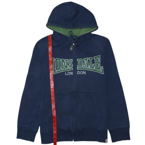 Lonsdale Men’s Blue Full Zip Hoodie Size S Logo Sportswear