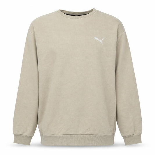 Puma Men Beige Fleece Pullover Sweatshirt M Regular Fit