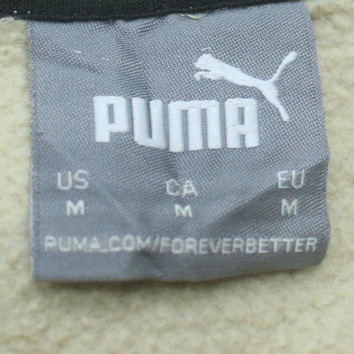 Puma Men Beige Fleece Pullover Sweatshirt M Regular Fit