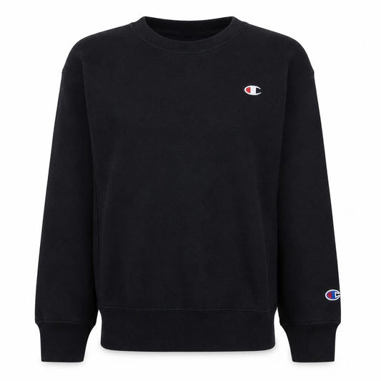 Champion Women Black Small Reverse Weave Logo Crew Neck Sweatshirt