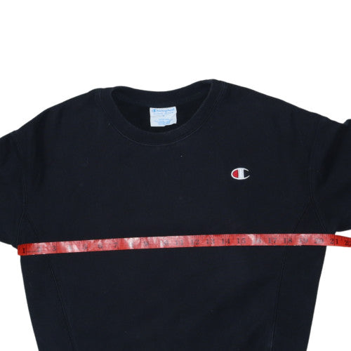 Champion Women Black Small Reverse Weave Logo Crew Neck Sweatshirt