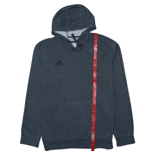 adidas Men’s Grey Pullover Hoodie Size L Sports Fleece Sweatshirt