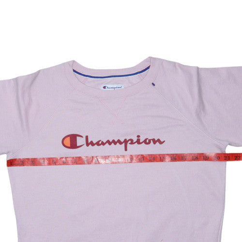 Champion Womens Pink Crew Neck Logo Sweatshirt Size M