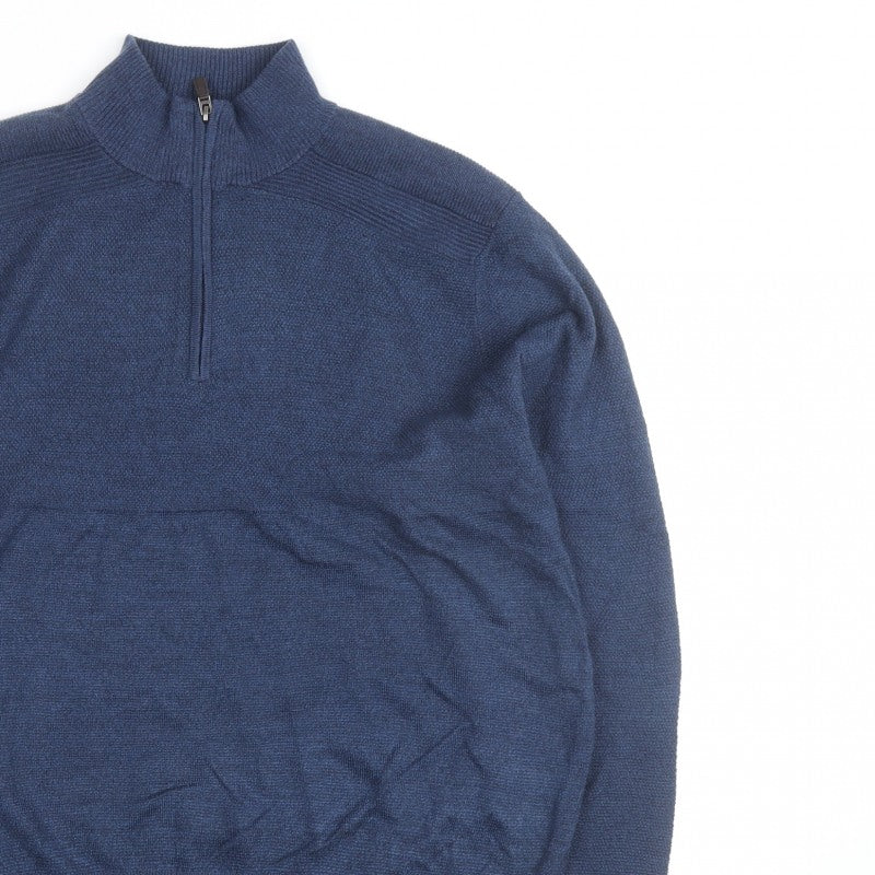 Additional view of Dockers Men's Blue XL Half Zip High Neck Knitted Jumper