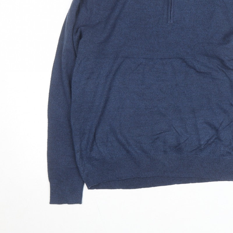 Additional view of Dockers Men's Blue XL Half Zip High Neck Knitted Jumper