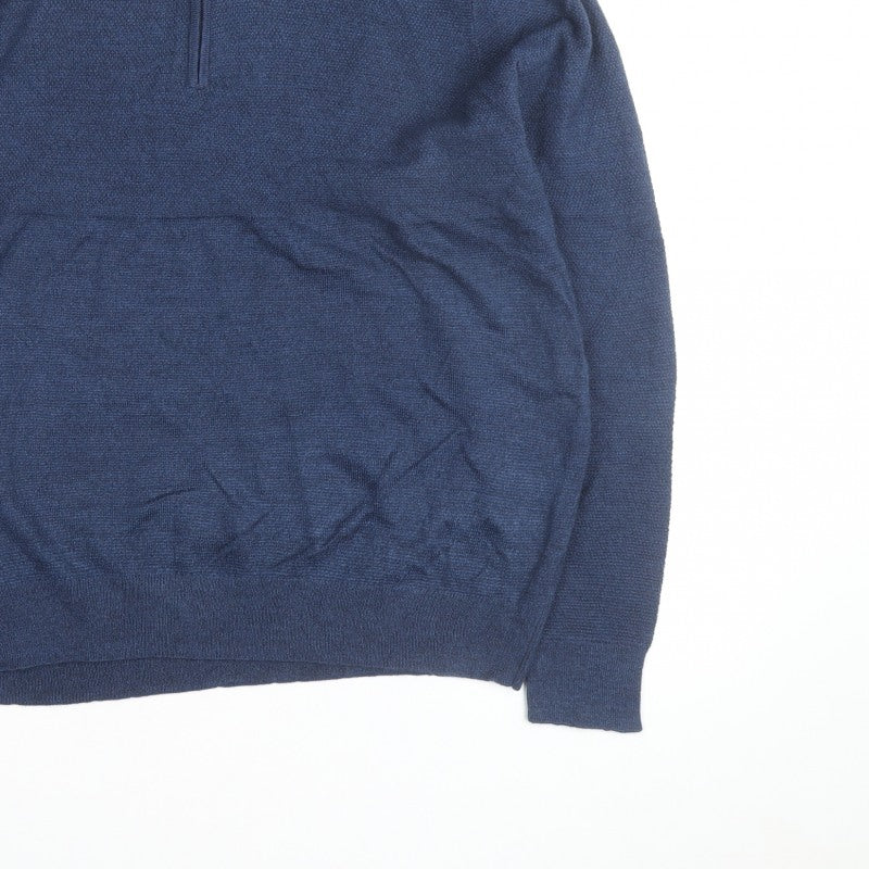 Additional view of Dockers Men's Blue XL Half Zip High Neck Knitted Jumper