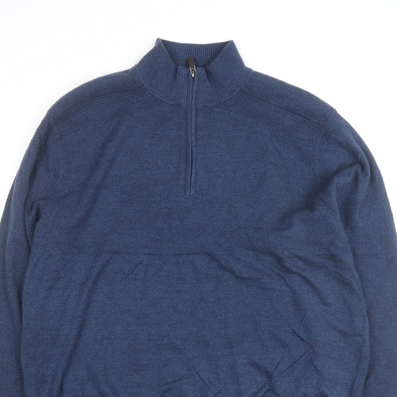Additional view of Dockers Men's Blue XL Half Zip High Neck Knitted Jumper