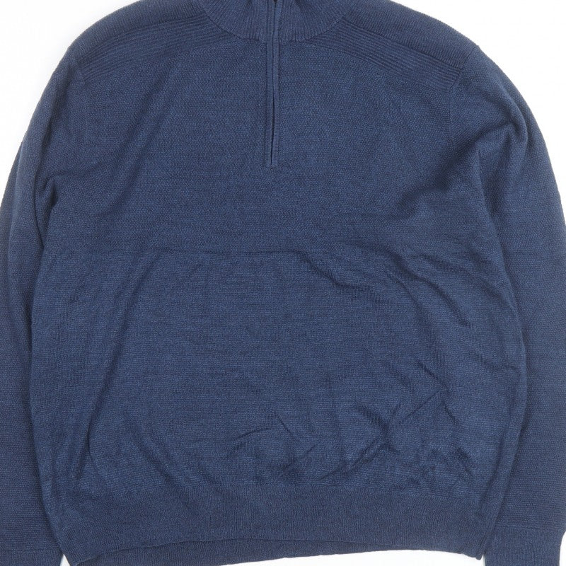Additional view of Dockers Men's Blue XL Half Zip High Neck Knitted Jumper